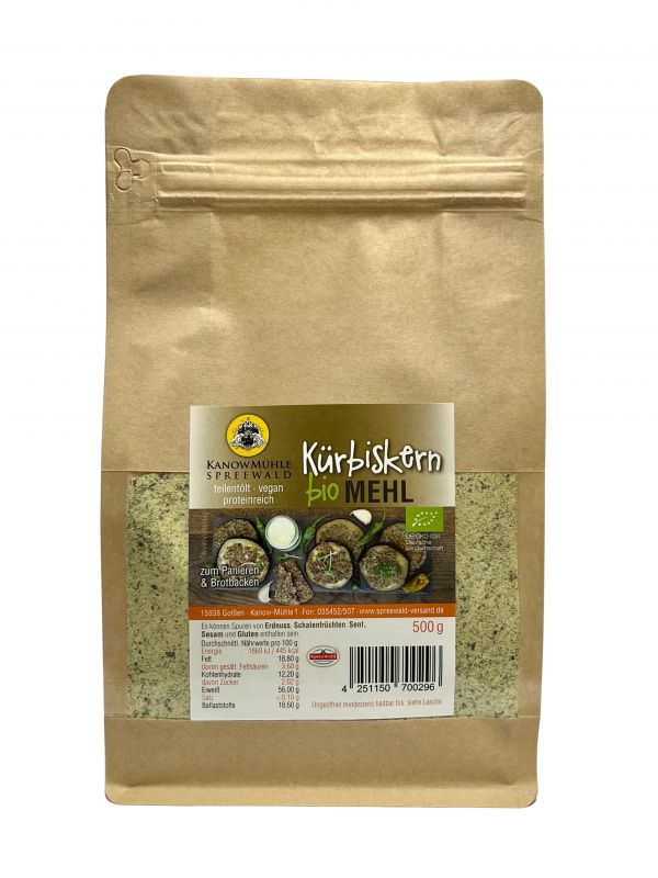 Kürbiskernmehl im Papierbeutel 500 gr.