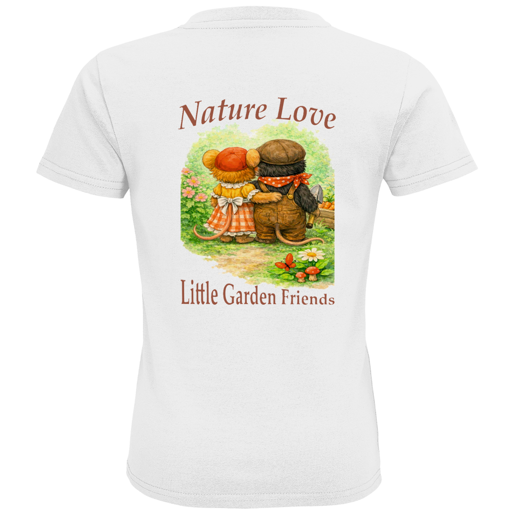 Kids Premium Bio T-Shirt Nature Love Kollektion - Emmi und Mauli in "Gartenmaus Willi"