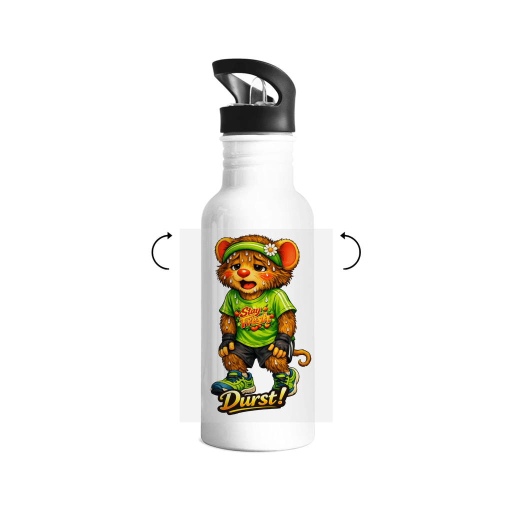 Edelstahl-Trinkflasche Willi - Laufend gut drauf!