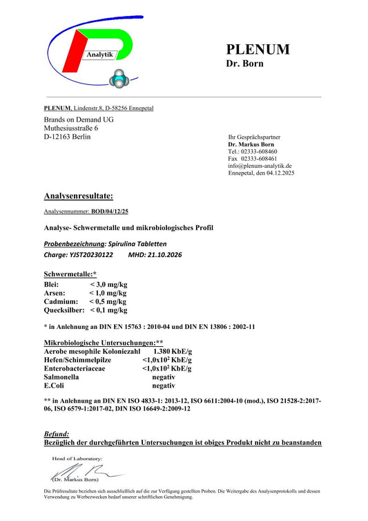 Spirulina - 1.000 Tabletten