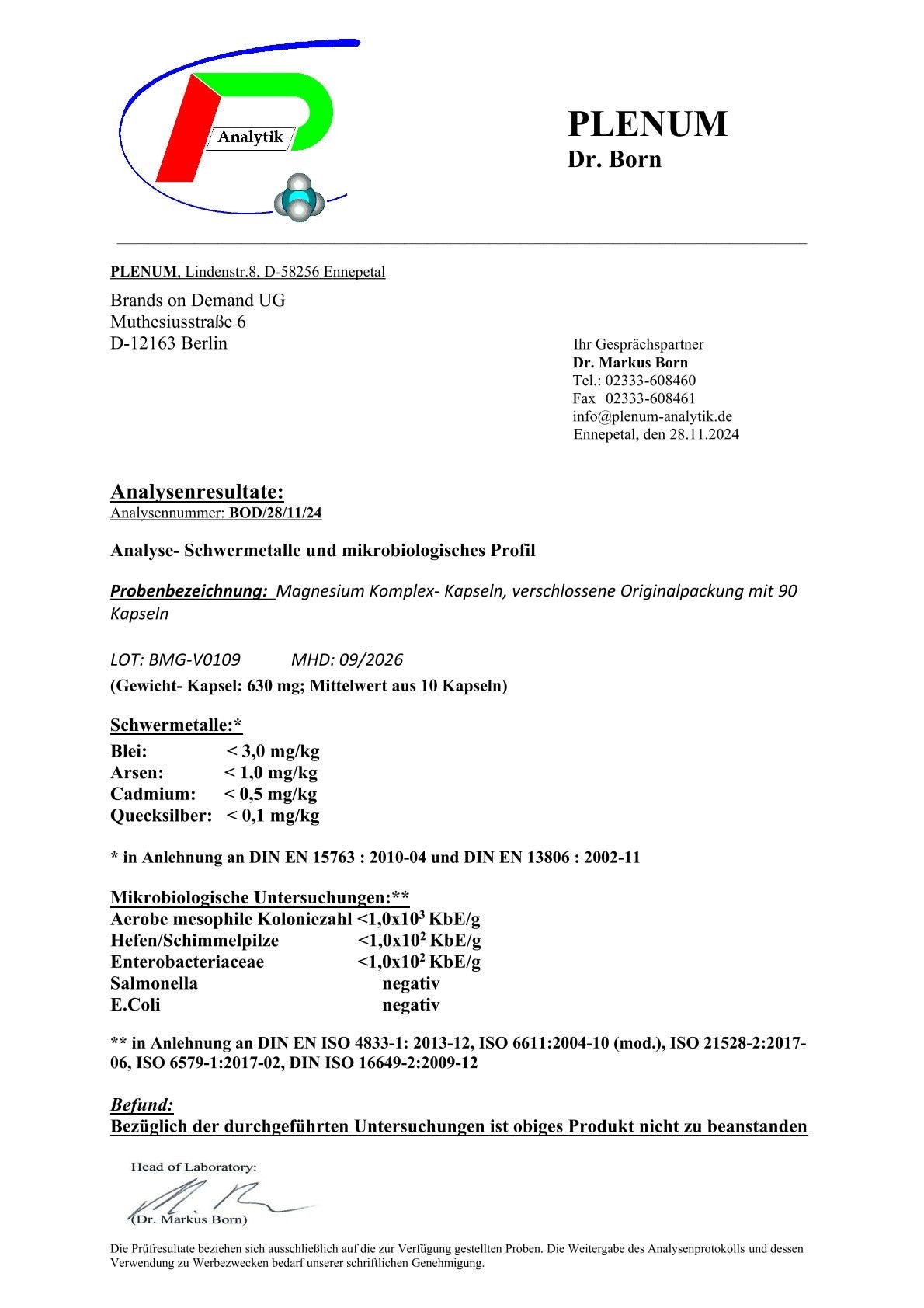 Magnesium Komplex + Vitamin B6 - 90 Kapseln