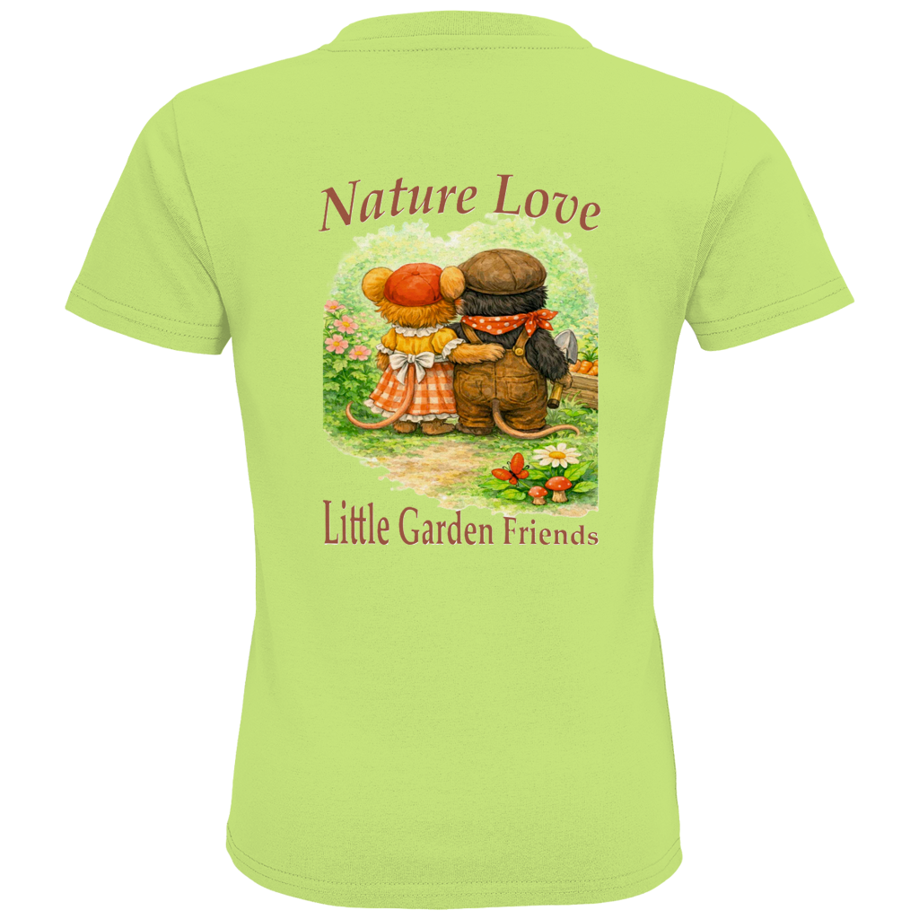 Kids Premium Bio T-Shirt Nature Love Kollektion - Emmi und Mauli in "Gartenmaus Willi"