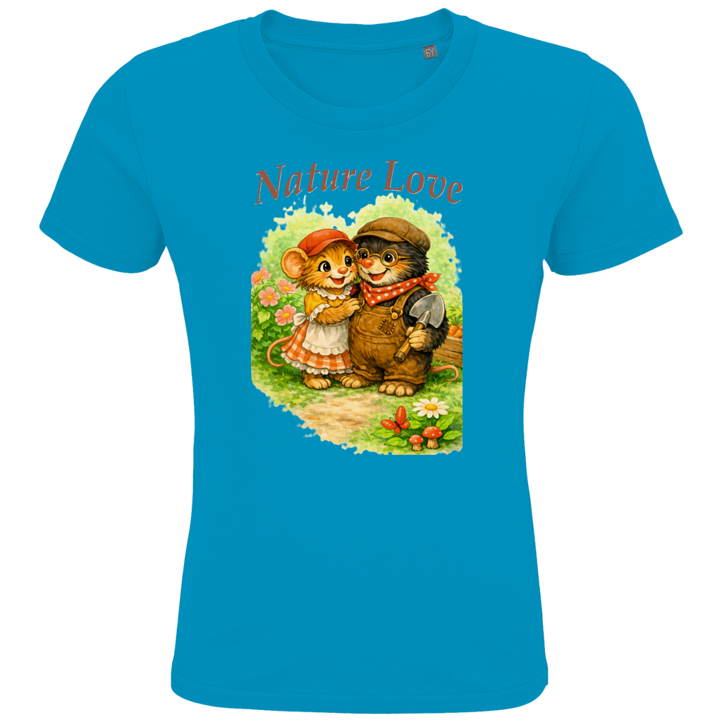 Kids Premium Bio T-Shirt Nature Love Kollektion - Emmi und Mauli in "Gartenmaus Willi"