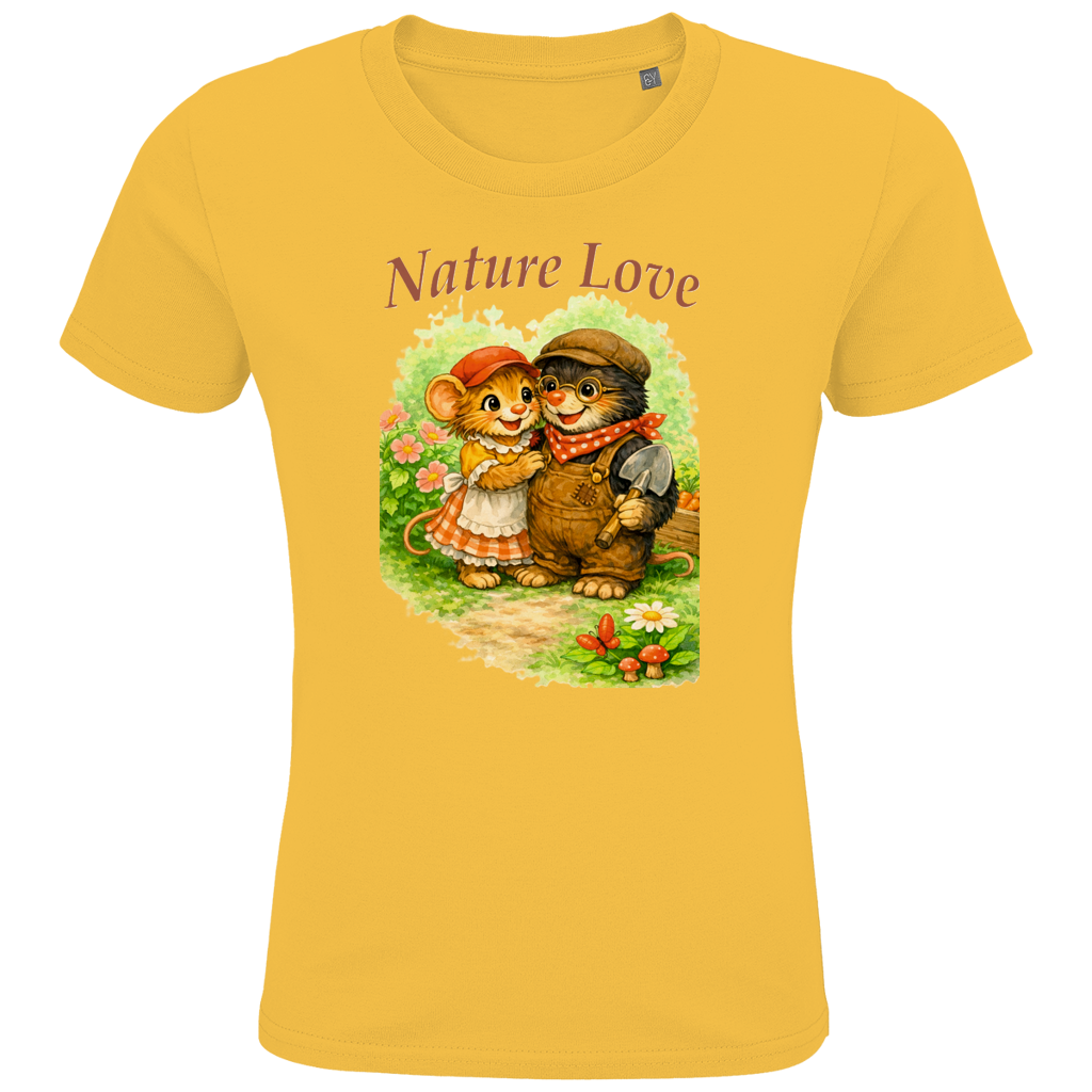 Kids Premium Bio T-Shirt Nature Love Kollektion - Emmi und Mauli in "Gartenmaus Willi"
