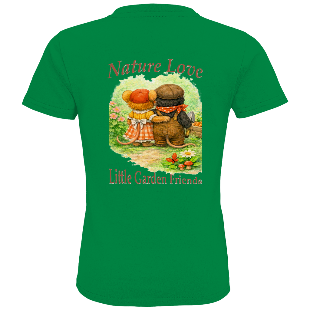 Kids Premium Bio T-Shirt Nature Love Kollektion - Emmi und Mauli in "Gartenmaus Willi"