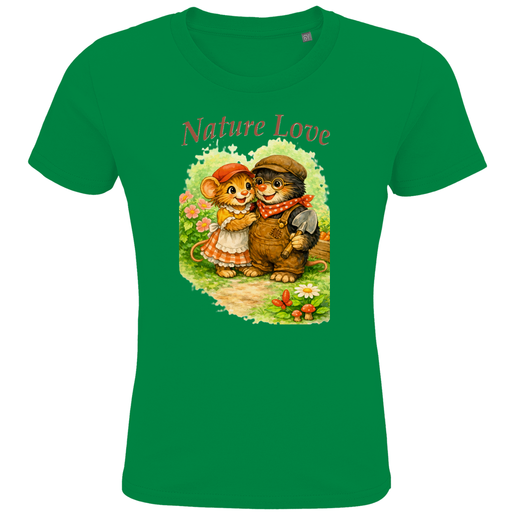 Kids Premium Bio T-Shirt Nature Love Kollektion - Emmi und Mauli in "Gartenmaus Willi"