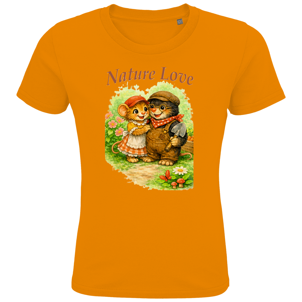 Kids Premium Bio T-Shirt Nature Love Kollektion - Emmi und Mauli in "Gartenmaus Willi"
