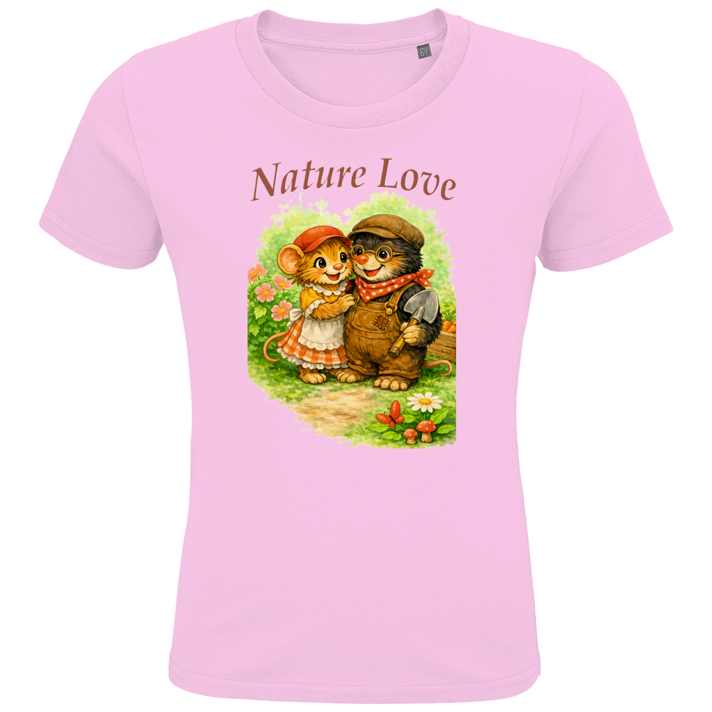 Kids Premium Bio T-Shirt Nature Love Kollektion - Emmi und Mauli in "Gartenmaus Willi"