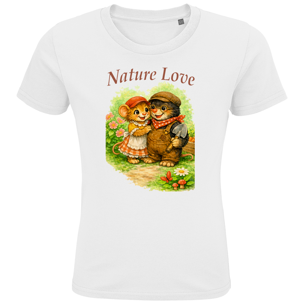 Kids Premium Bio T-Shirt Nature Love Kollektion - Emmi und Mauli in "Gartenmaus Willi"