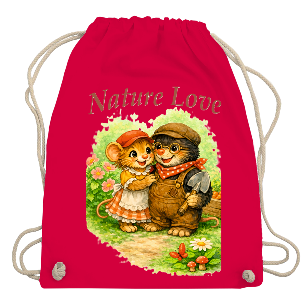 Turnbeutel Kollektion Nature Love "Gartenmaus Willi" - Emmi und Mauli