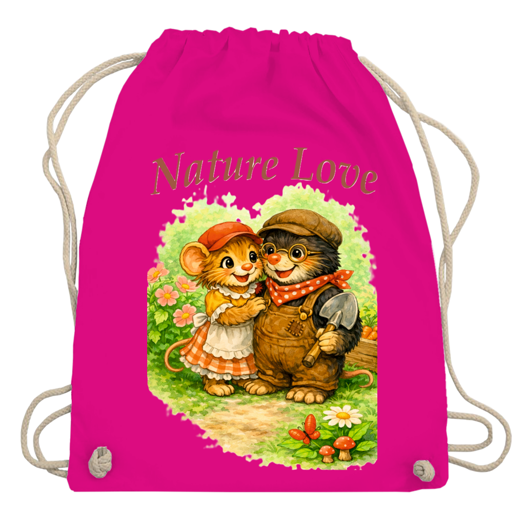 Turnbeutel Kollektion Nature Love "Gartenmaus Willi" - Emmi und Mauli