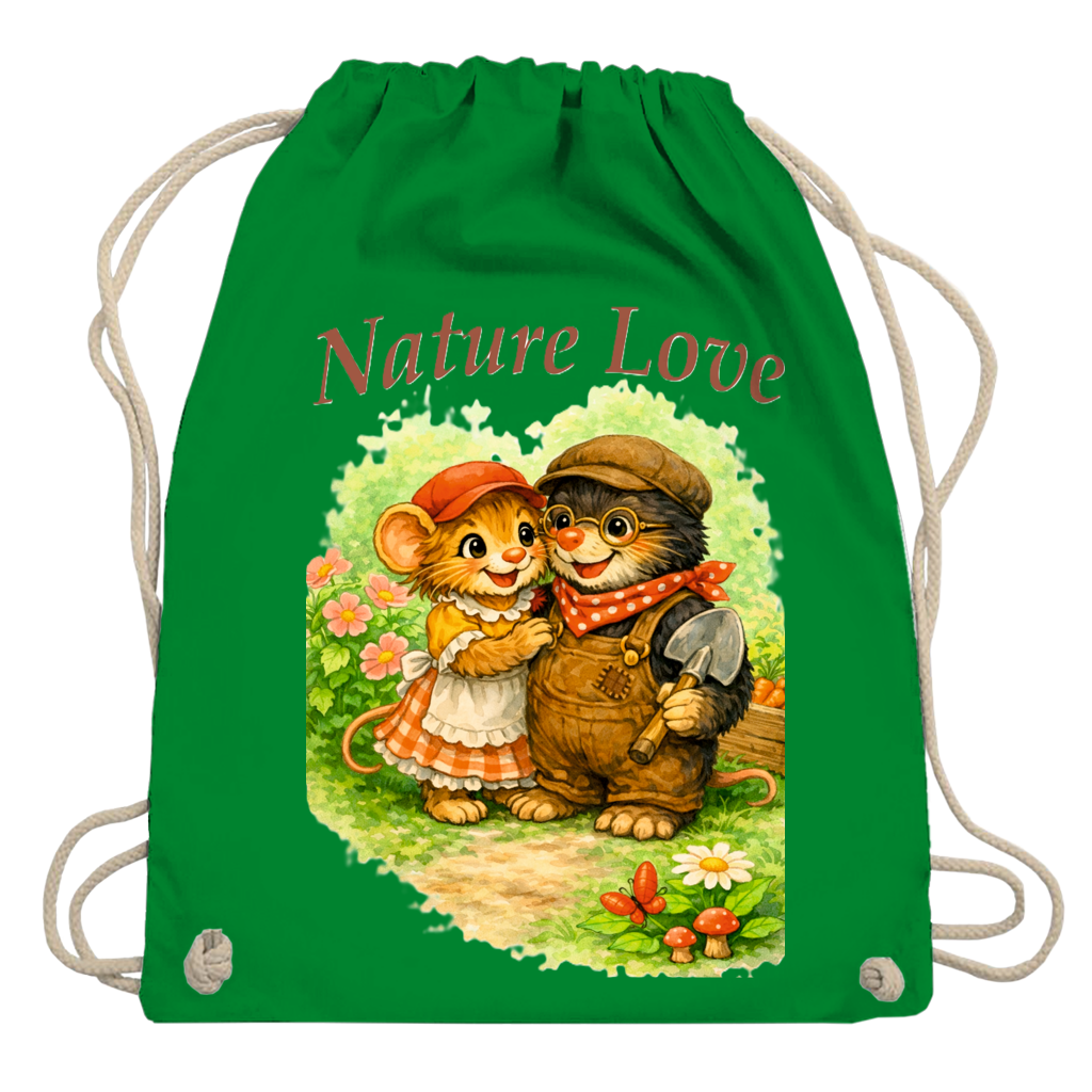 Turnbeutel Kollektion Nature Love "Gartenmaus Willi" - Emmi und Mauli