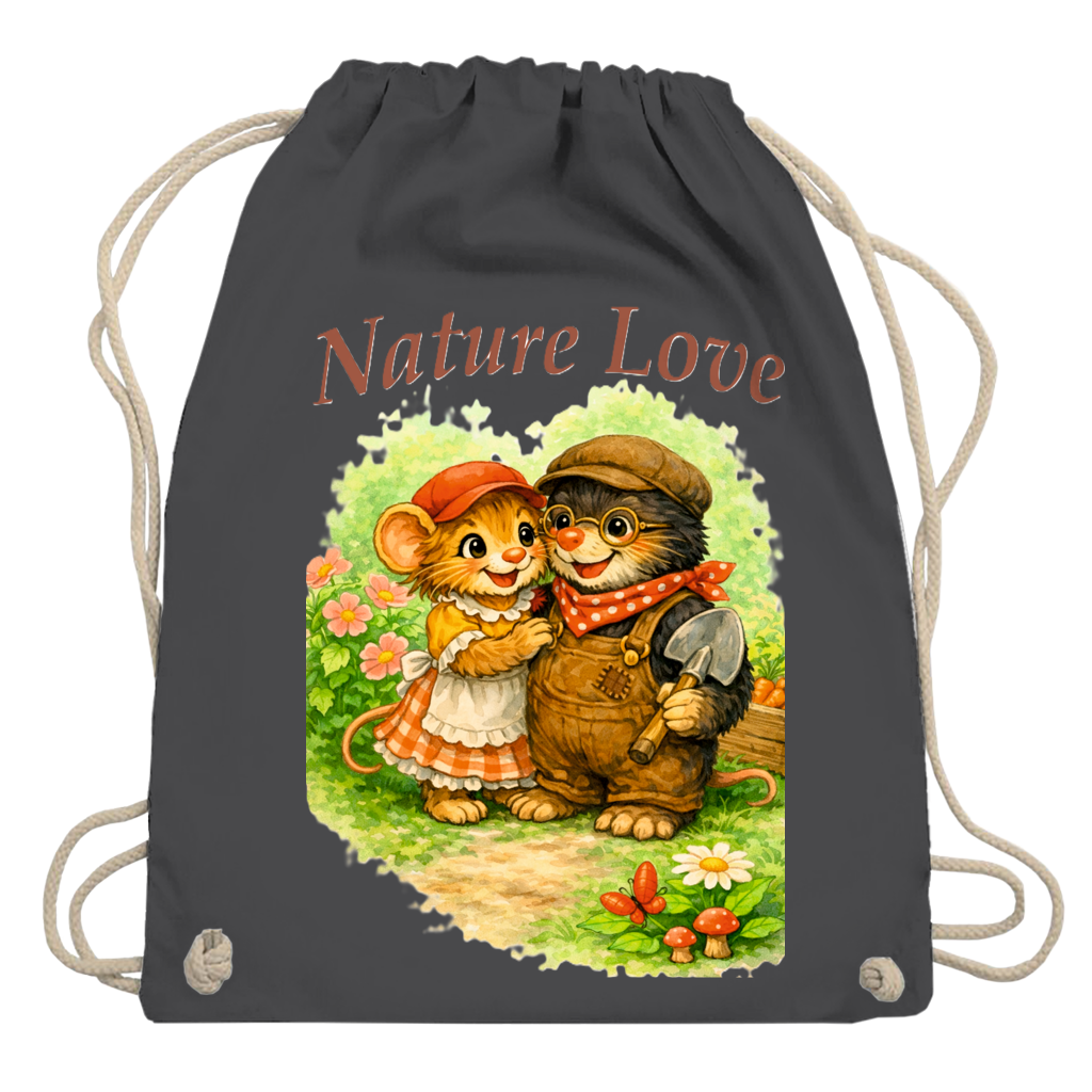 Turnbeutel Kollektion Nature Love "Gartenmaus Willi" - Emmi und Mauli