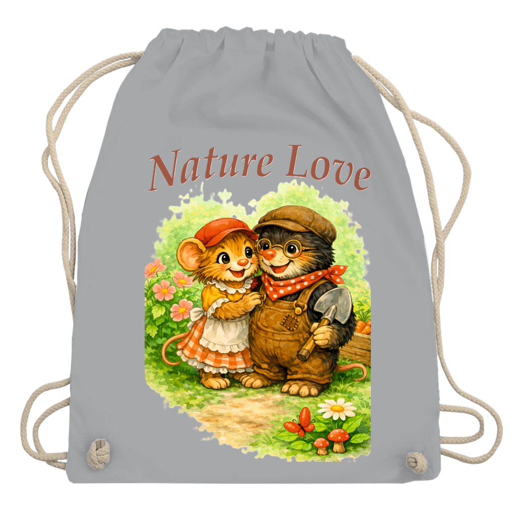 Turnbeutel Kollektion Nature Love "Gartenmaus Willi" - Emmi und Mauli