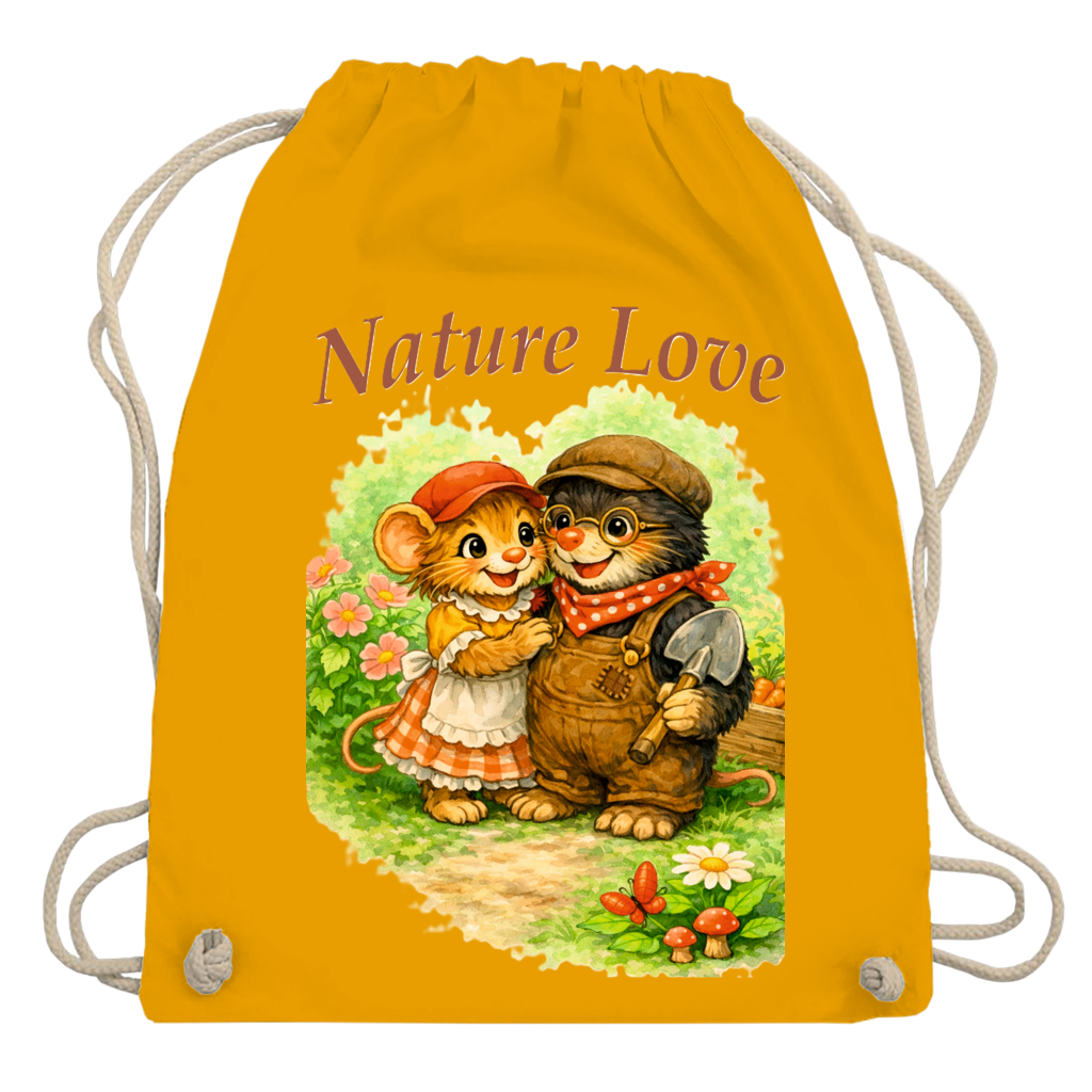 Turnbeutel Kollektion Nature Love "Gartenmaus Willi" - Emmi und Mauli