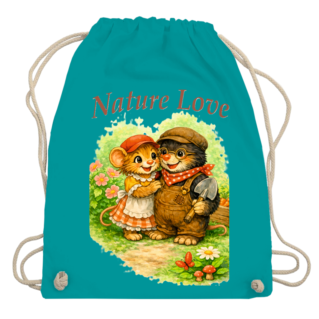 Turnbeutel Kollektion Nature Love "Gartenmaus Willi" - Emmi und Mauli