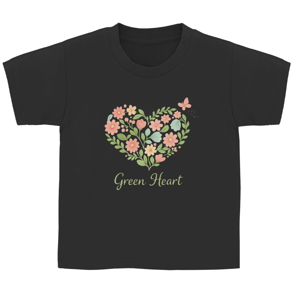 Kinder Basic T-Shirt Green Heart
