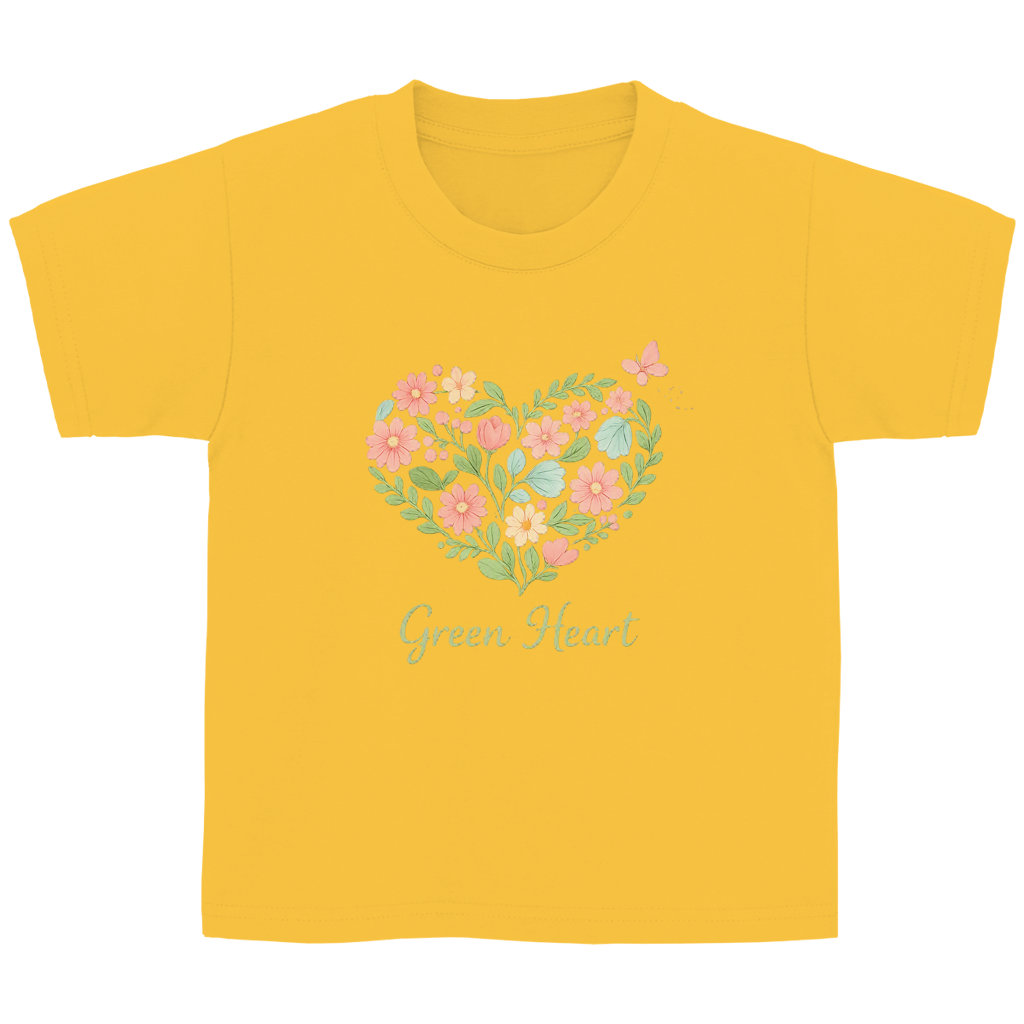 Kinder Basic T-Shirt Green Heart