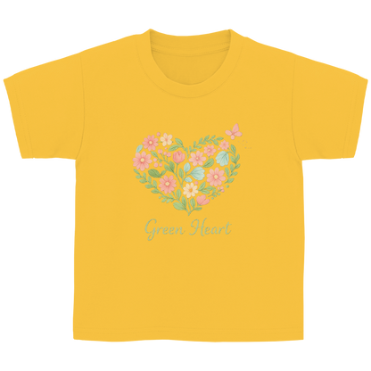 Kinder Basic T-Shirt Green Heart