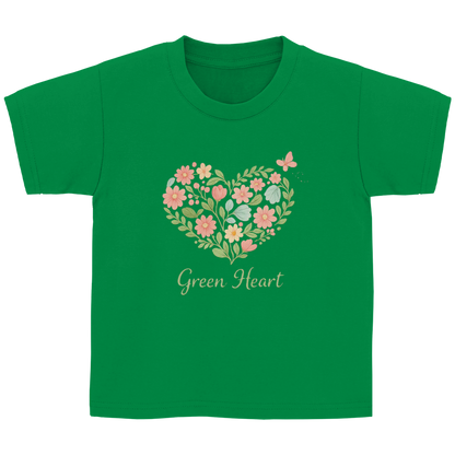 Kinder Basic T-Shirt Green Heart