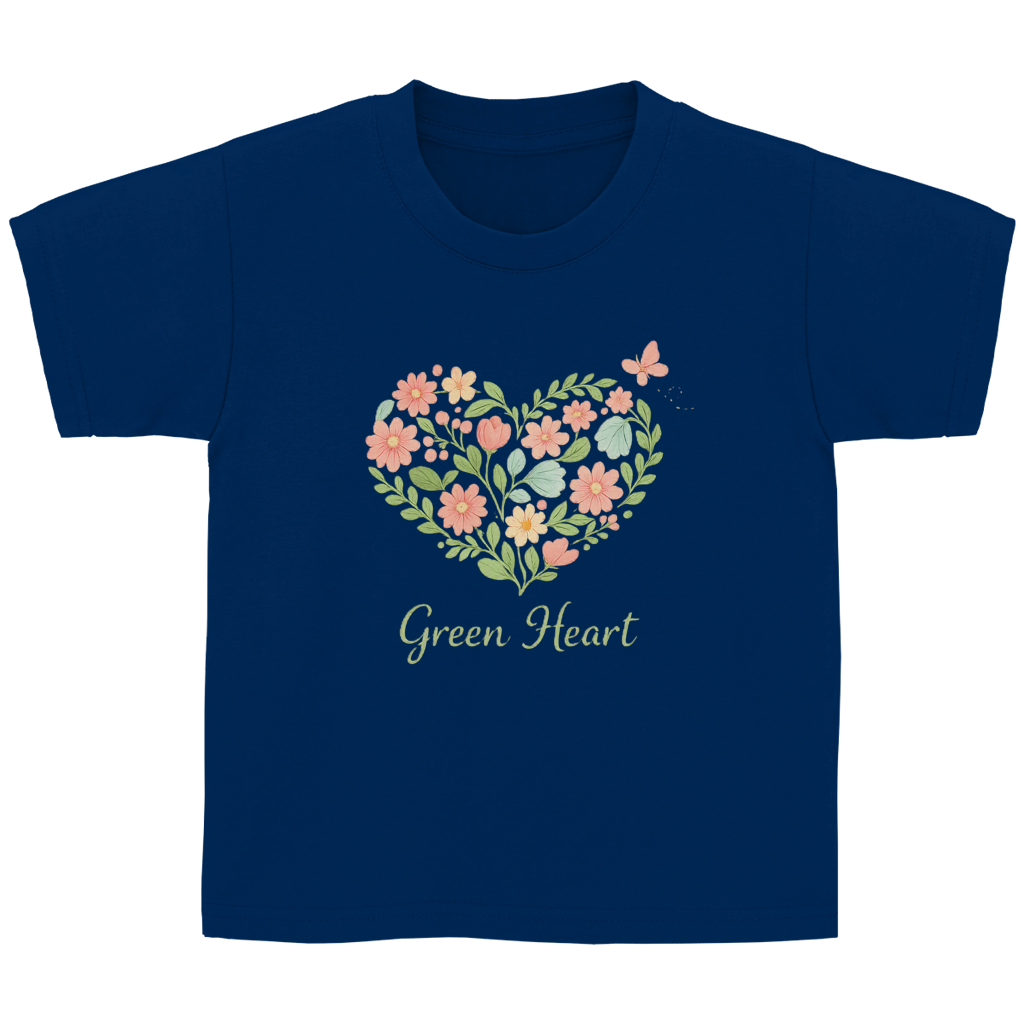 Kinder Basic T-Shirt Green Heart