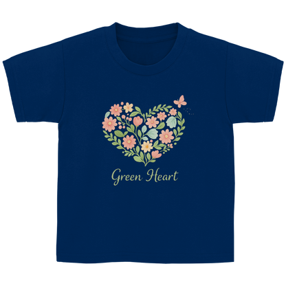 Kinder Basic T-Shirt Green Heart