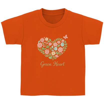 Kinder Basic T-Shirt Green Heart