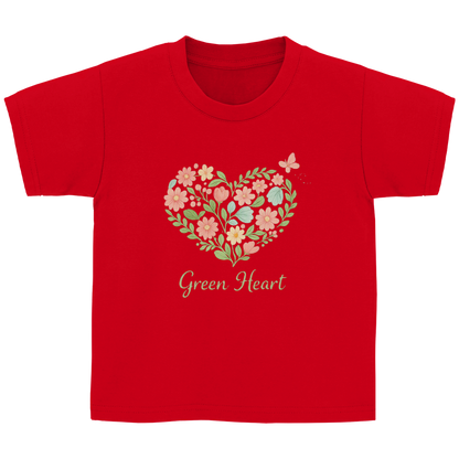Kinder Basic T-Shirt Green Heart