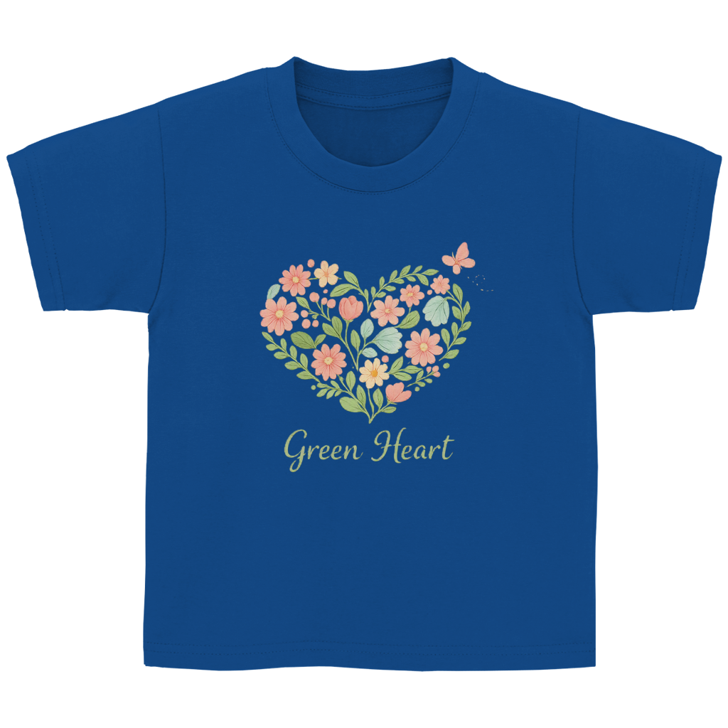 Kinder Basic T-Shirt Green Heart