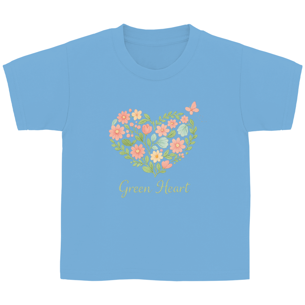 Kinder Basic T-Shirt Green Heart