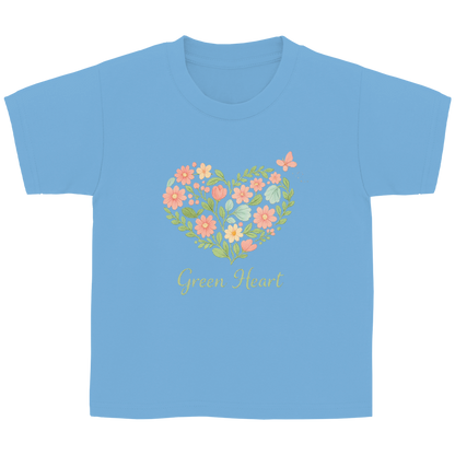 Kinder Basic T-Shirt Green Heart