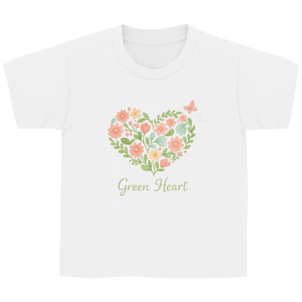 Kinder Basic T-Shirt Green Heart