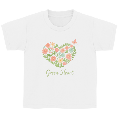 Kinder Basic T-Shirt Green Heart