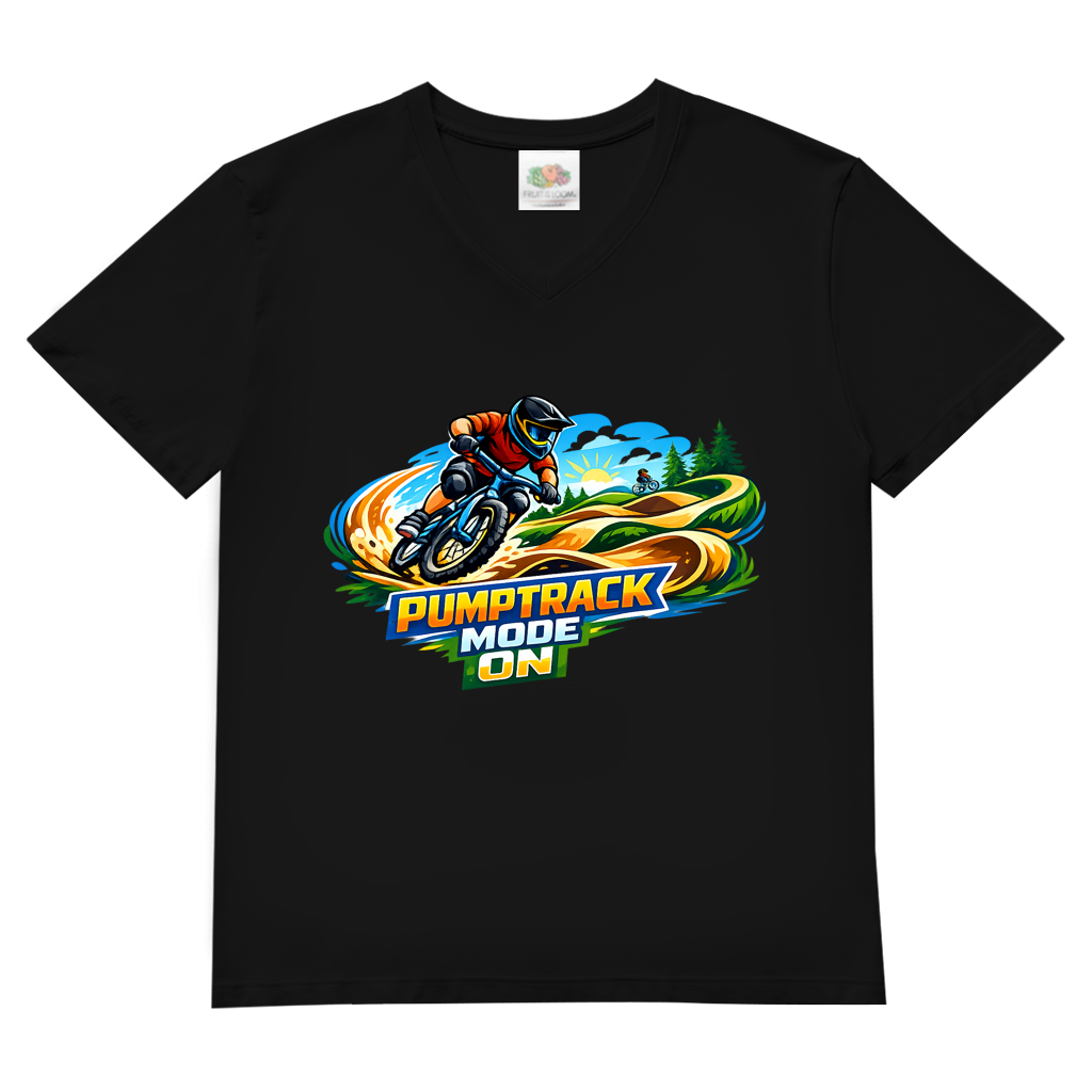 Herren Basic V-Neck T-Shirt Pumptrack -  Mode on - Natur