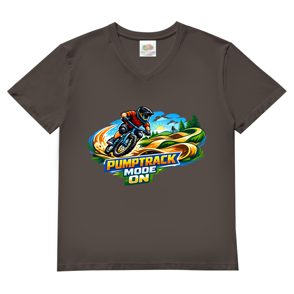 Herren Basic V-Neck T-Shirt Pumptrack -  Mode on - Natur