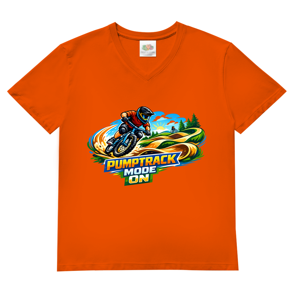 Herren Basic V-Neck T-Shirt Pumptrack -  Mode on - Natur