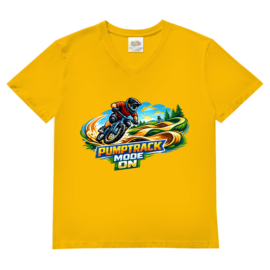 Herren Basic V-Neck T-Shirt Pumptrack -  Mode on - Natur