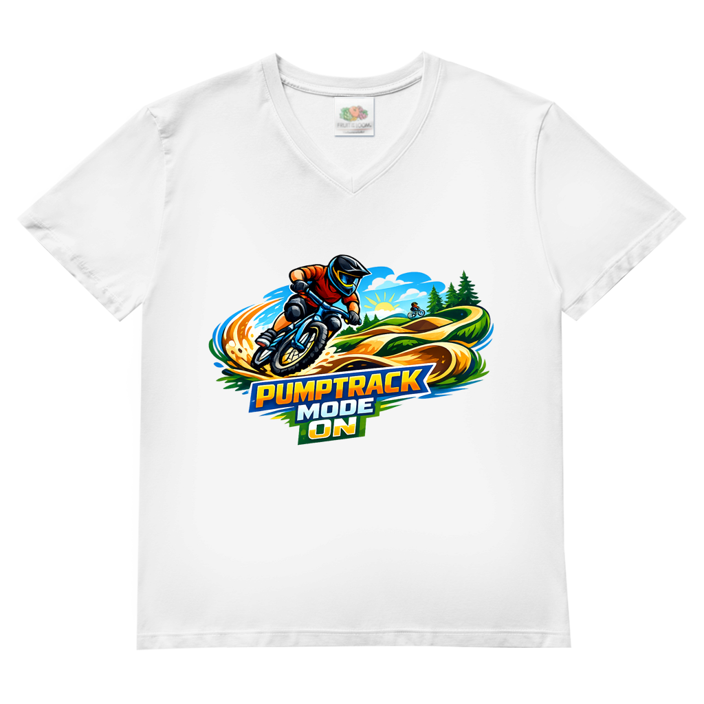 Herren Basic V-Neck T-Shirt Pumptrack -  Mode on - Natur