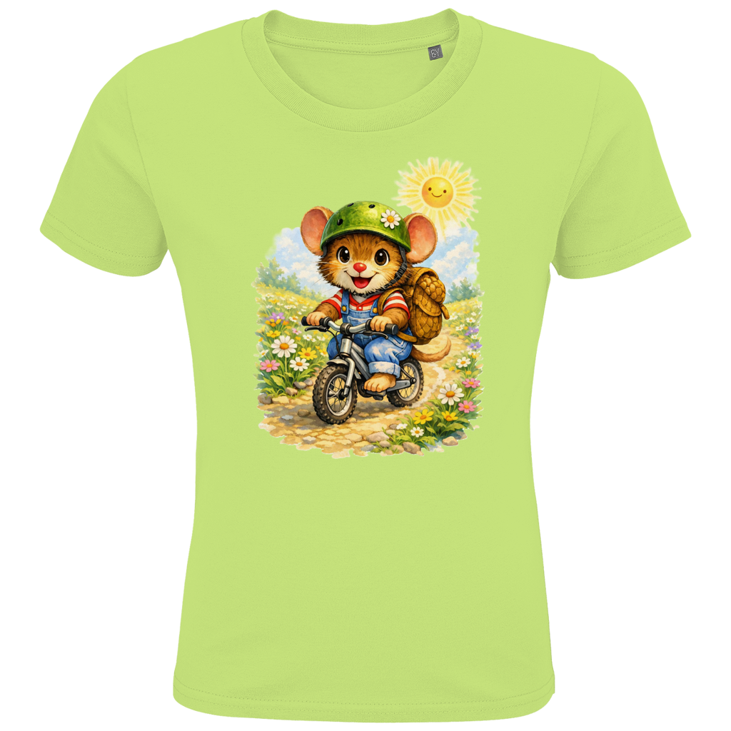Kids Premium Bio T-Shirt Willi auf dem Fahrrad