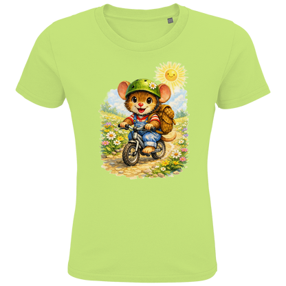 Kids Premium Bio T-Shirt Willi auf dem Fahrrad