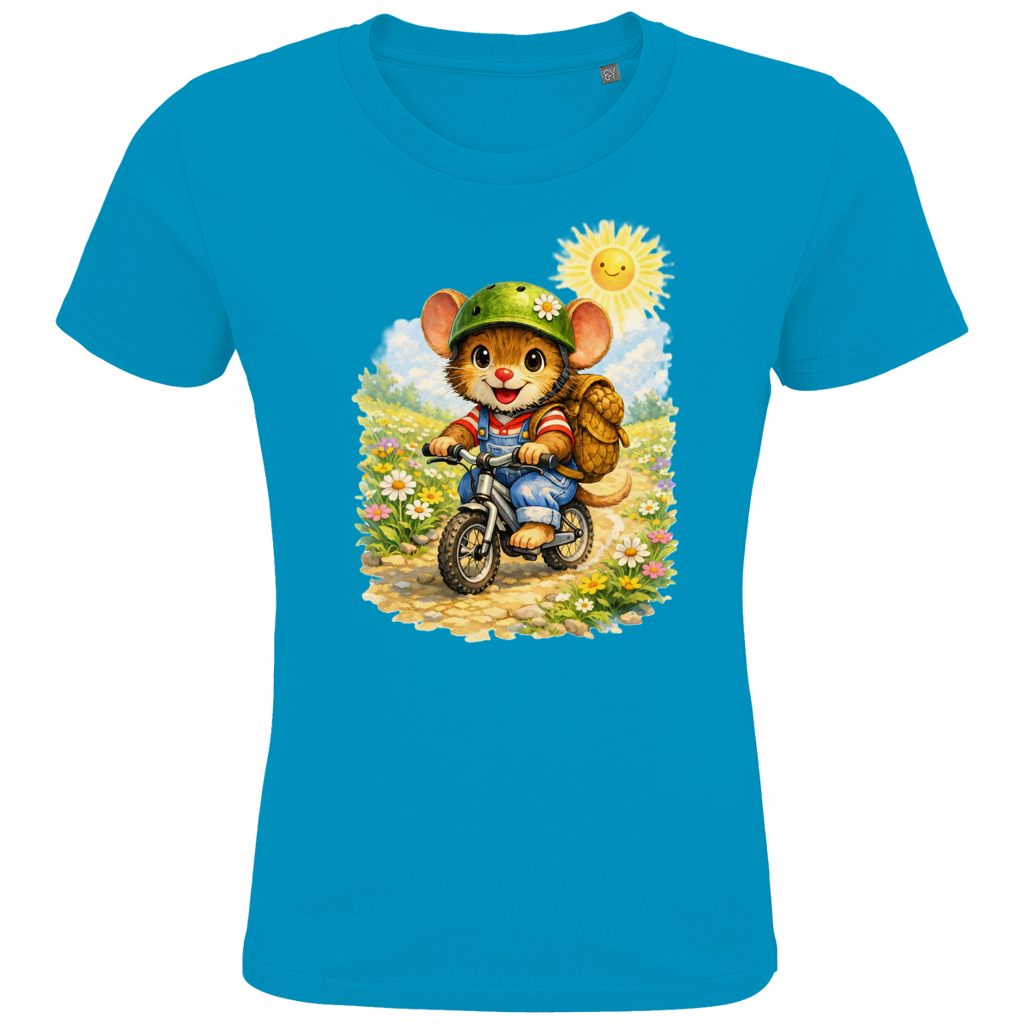 Kids Premium Bio T-Shirt Willi auf dem Fahrrad