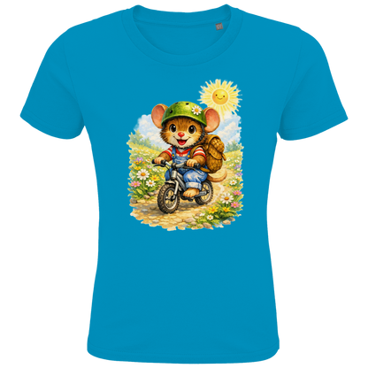 Kids Premium Bio T-Shirt Willi auf dem Fahrrad