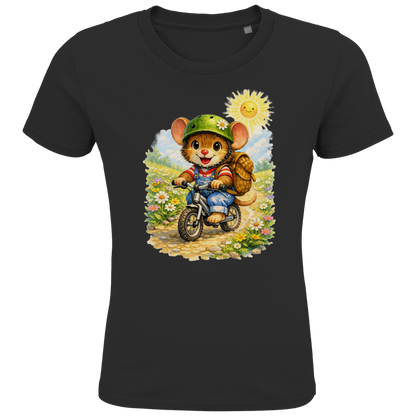 Kids Premium Bio T-Shirt Willi auf dem Fahrrad