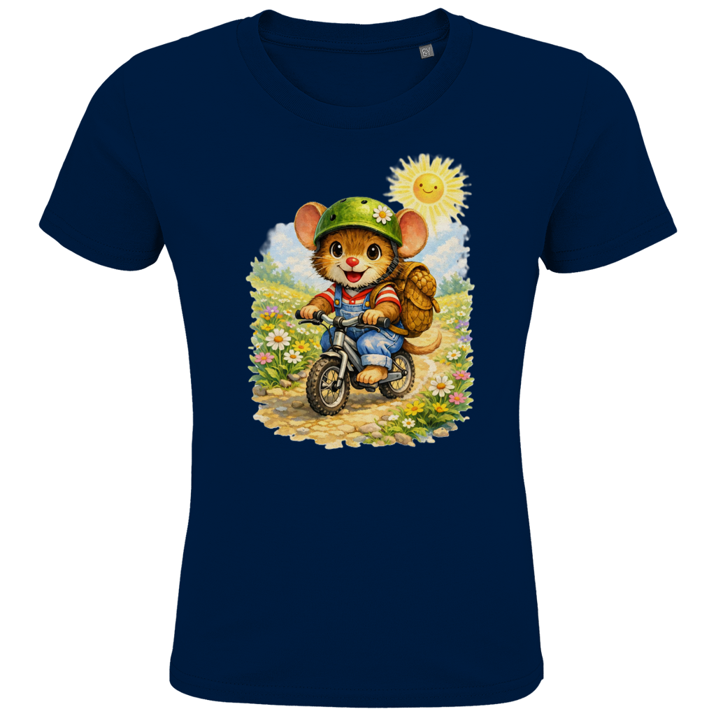 Kids Premium Bio T-Shirt Willi auf dem Fahrrad