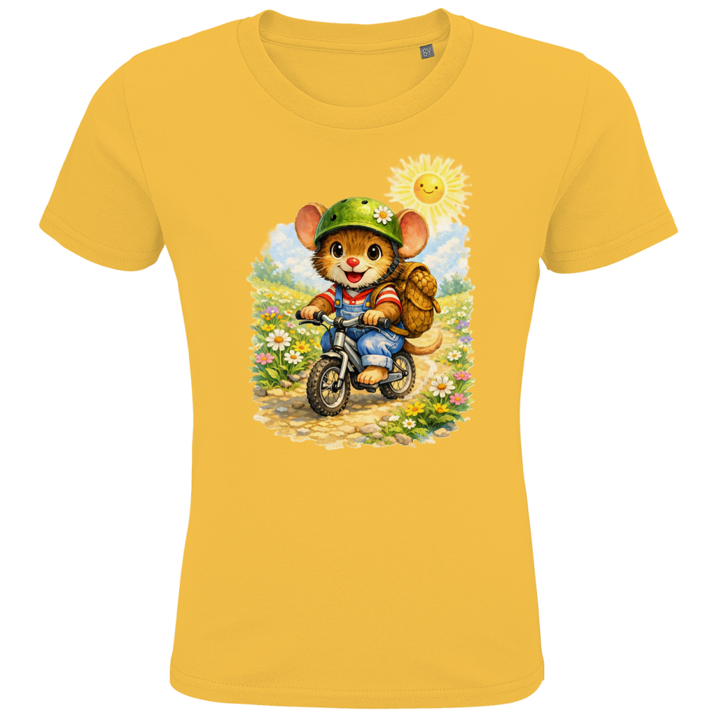 Kids Premium Bio T-Shirt Willi auf dem Fahrrad