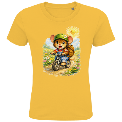 Kids Premium Bio T-Shirt Willi auf dem Fahrrad