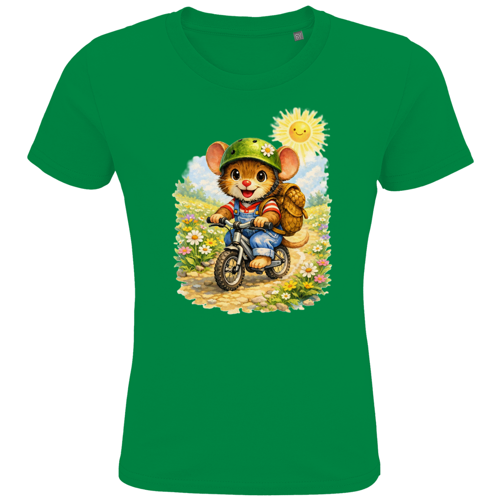 Kids Premium Bio T-Shirt Willi auf dem Fahrrad