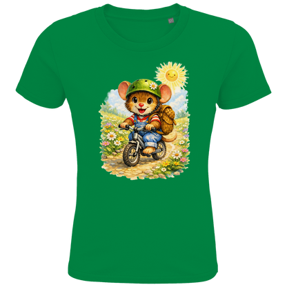 Kids Premium Bio T-Shirt Willi auf dem Fahrrad