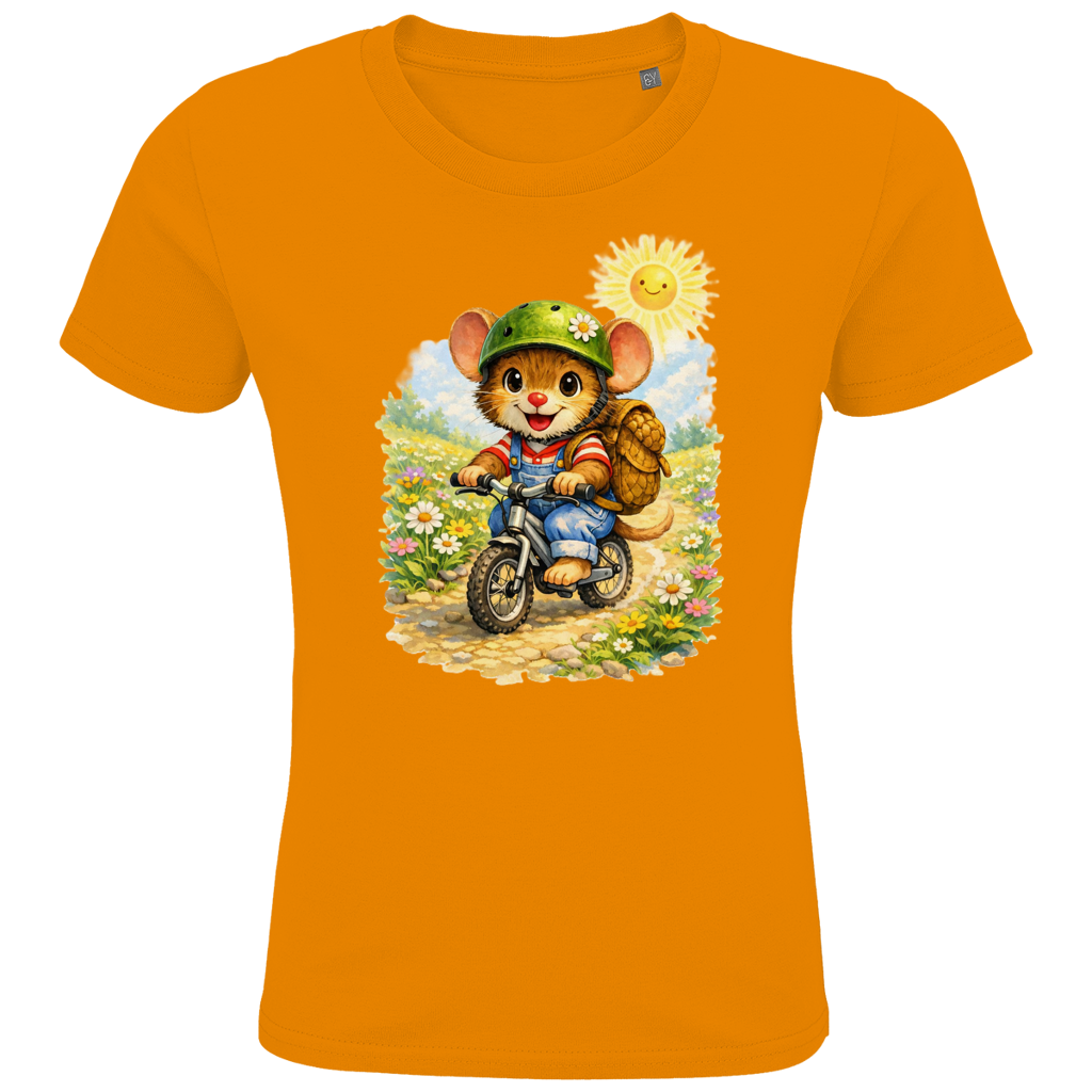 Kids Premium Bio T-Shirt Willi auf dem Fahrrad