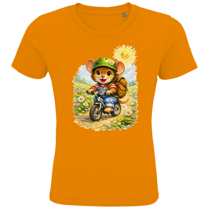 Kids Premium Bio T-Shirt Willi auf dem Fahrrad